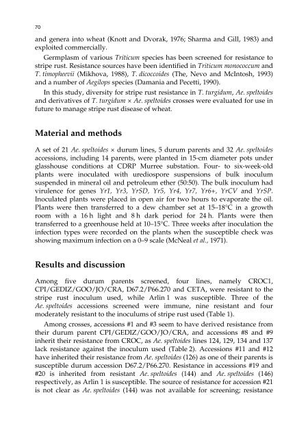 Meeting the Challenge of Yellow Rust in Cereal Crops - ICARDA