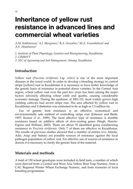 Meeting the Challenge of Yellow Rust in Cereal Crops - ICARDA