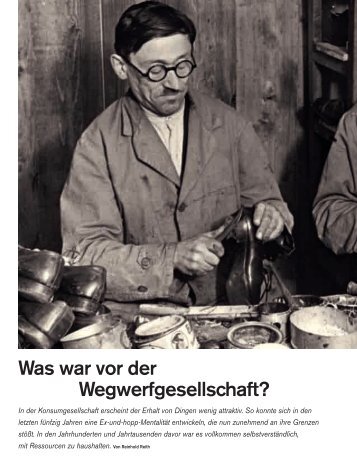 Was war vor der Wegwerfgesellschaft? - Deutsches Museum