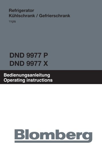 6 Maintenance and cleaning - Blomberg