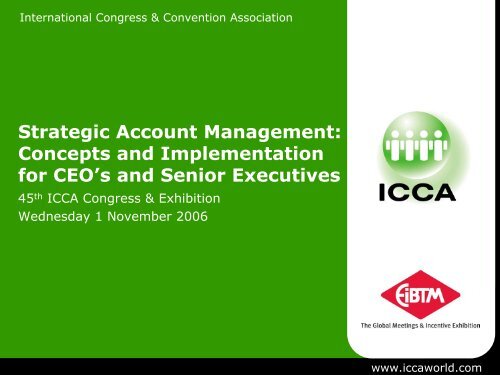 Strategic Account Management: Concepts and ... - ICCA