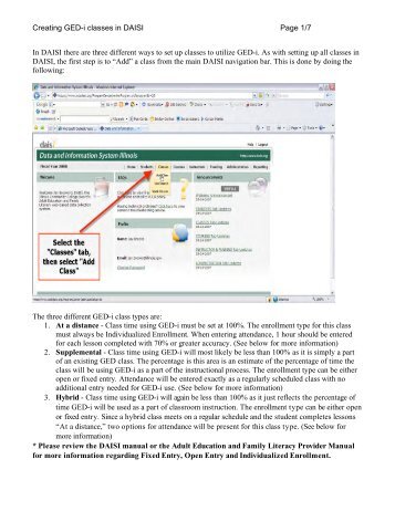 Creating classes in DAISI to utilize GED-i