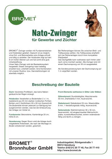 Nato-Zwinger für Gewerbe und Züchter ... - Bromet Gmbh