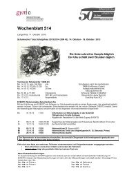 Wochenblatt 514 - gymo Langenthal, Gymnasium Oberaargau