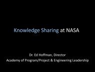 Knowledge Sharing at NASA