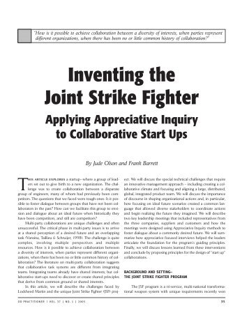 Inventing the Joint Strike Fighter - International Centre for Complex ...