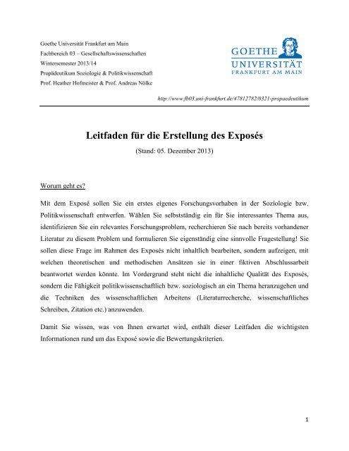 ExposÃ©-Leitfaden - Goethe-UniversitÃ¤t