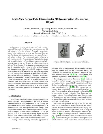 Multi-View Normal Field Integration for 3D Reconstruction of ...