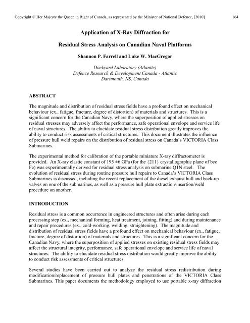 Application of X-Ray Diffraction for Residual Stress Analysis ... - ICDD