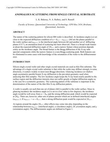 Anomalous scattering from single crystal substrate - ICDD