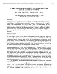 A Direct Algorithm for Solving ILL-Conditioned Linear ... - ICDD