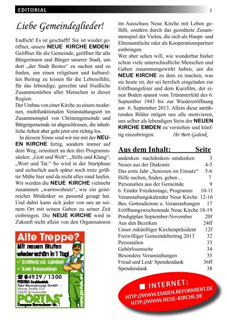 Gemeindebrief 03/2013 - Evangelisch-reformierte Kirche