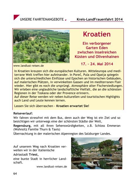 Fahrten des KreislandFrauenverbandes