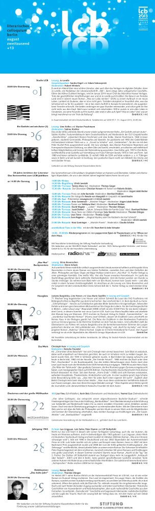 LCB-Programm 08/2013 als PDF - Literarisches Colloquium Berlin