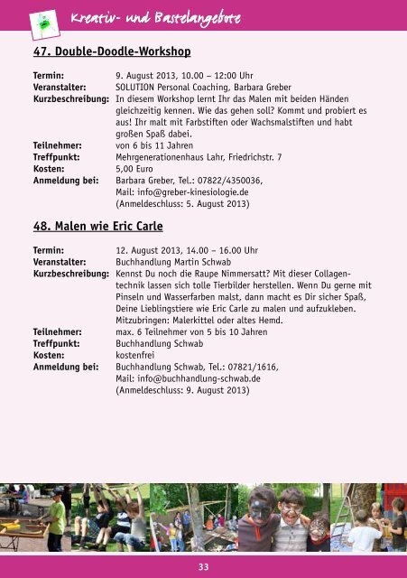 BroschÃ¼re Sommerferienprogramm 2013 (application/pdf) - Stadt Lahr