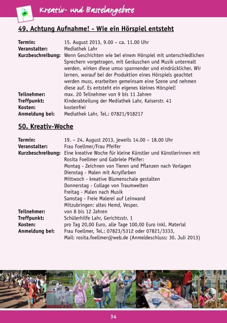 BroschÃ¼re Sommerferienprogramm 2013 (application/pdf) - Stadt Lahr