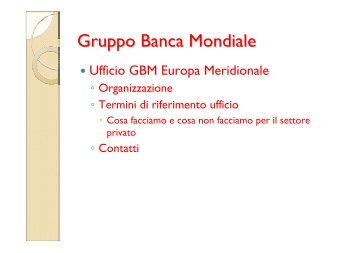 La Rappresentanza Banca Mondiale a Roma - Ice