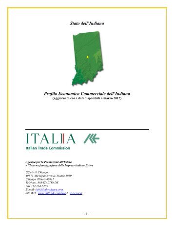 Stato dell'Indiana Profilo Economico Commerciale dell'Indiana - Ice