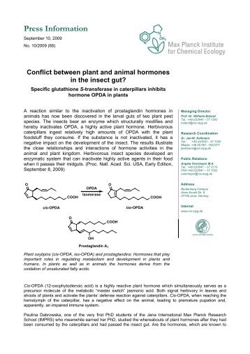 Press Information - Max Planck Institute for Chemical Ecology