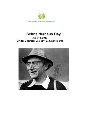 Schneiderhaus Day - Max Planck Institute for Chemical Ecology