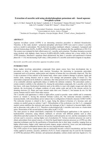 Extraction of ascorbic acid using alcohol -phosphate potassium salt