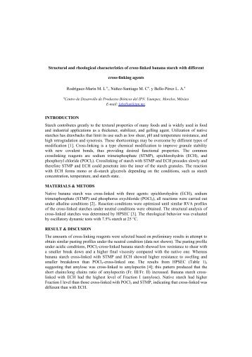 Structural and rheological characteristics of cross-linked banana ...