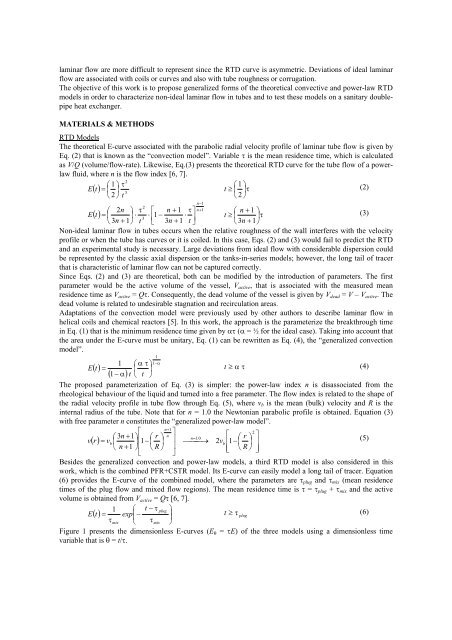 Generalized convection and power-law models to represent ... - USP