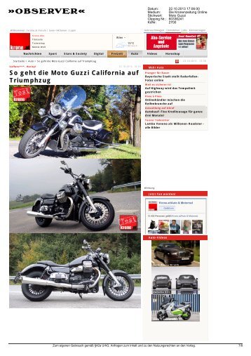 So geht die Moto Guzzi California auf Triumphzug - Observer