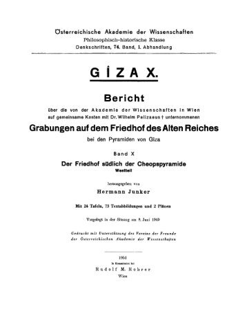 Giza X: Der Friedhof sÃ¼dlich der Cheopspyramide, Westteil