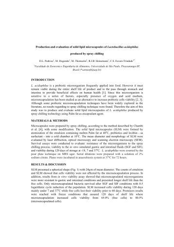 Production and evaluation of solid lipid microcapsules of ...