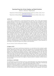 Functional properties of foods. Database and model prediction