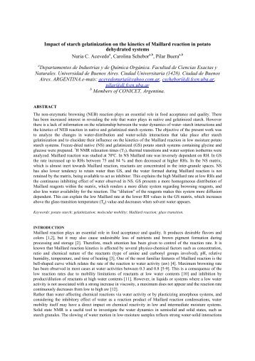 Impact of starch gelatinization on the kinetics of Maillard reaction in ...