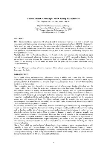 Finite element modelling of fish cooking by microwave - 11th ...