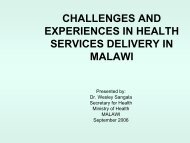 Malawi: A Country Profile - Selected demo-, socio-econ data