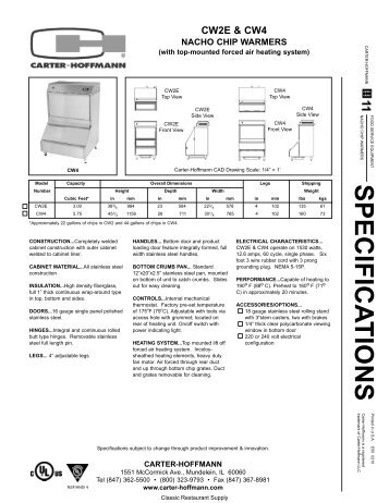 Download Manufacturer's Specification Sheet - Ice Machines