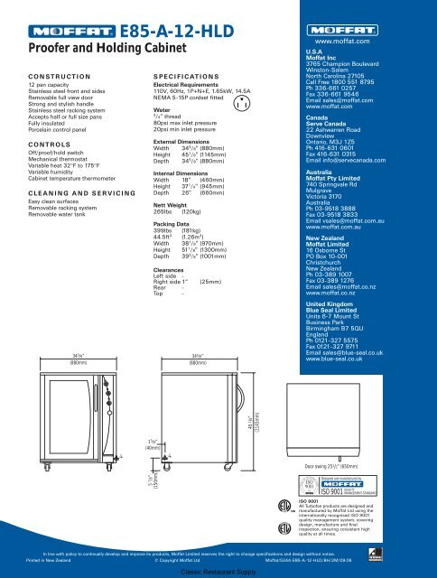 E85-A-12-HLD Proofer and Holding Cabinet - Ice Machines