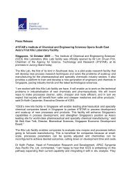 Press Release A*STAR's Institute of Chemical and Engineering ...