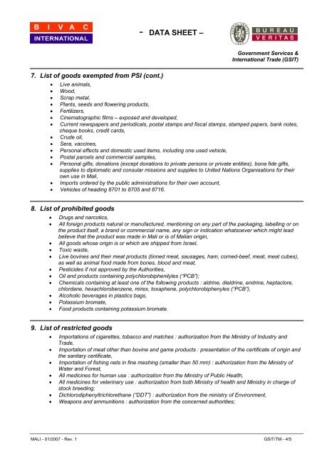 DATA SHEET - Bureau Veritas