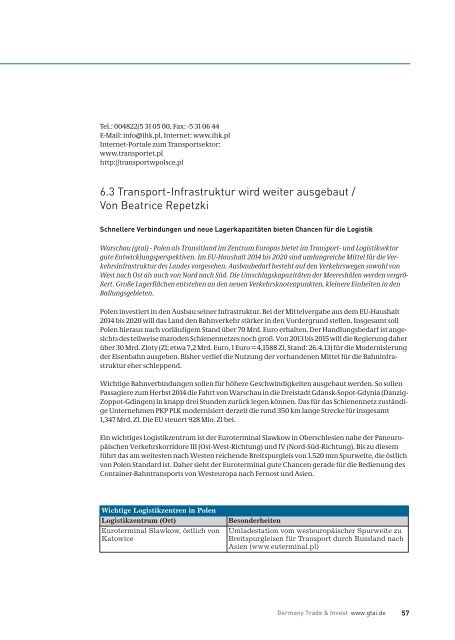 transport und logistik - Deutsch-Baltische Handelskammer in ...