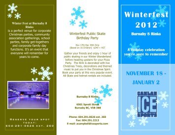 Winterfest 2012 Burnaby 8 Rinks NOVEMBER 18 - Canlan Ice Sports