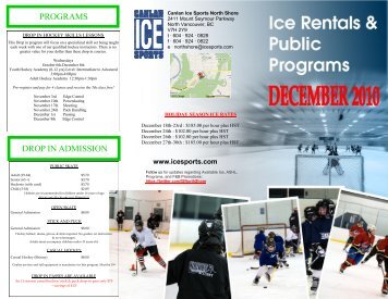 DROP IN ADMISSION PROGRAMS - Canlan Ice Sports