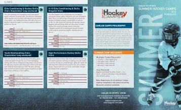 SUMMER HOCKEY CAMPS - Canlan Ice Sports
