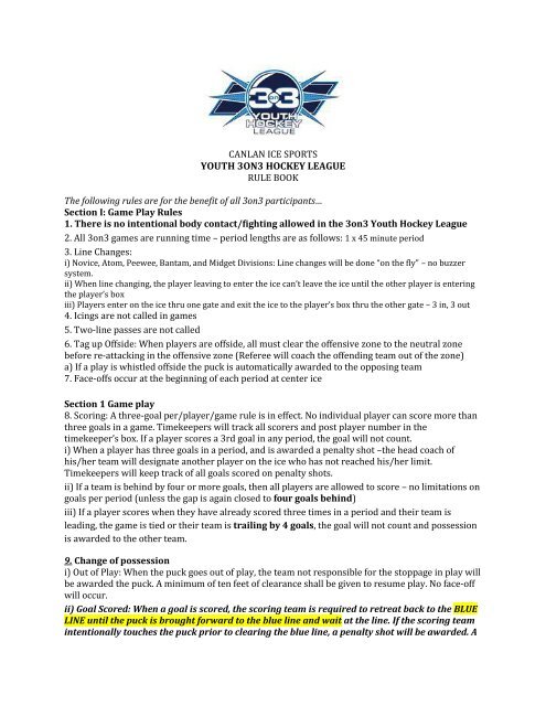 YOUTH 3ON3 HOCKEY LEAGUE - Canlan Ice Sports