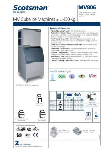 View Spec Sheet - Scotsman Ice Systems