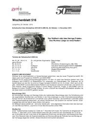 Wochenblatt 516 - gymo Langenthal, Gymnasium Oberaargau