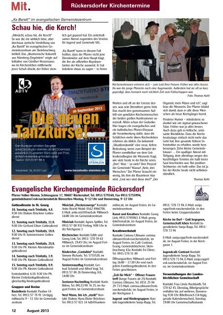 Der Veranstaltungskalender - Mitteilungsblatt