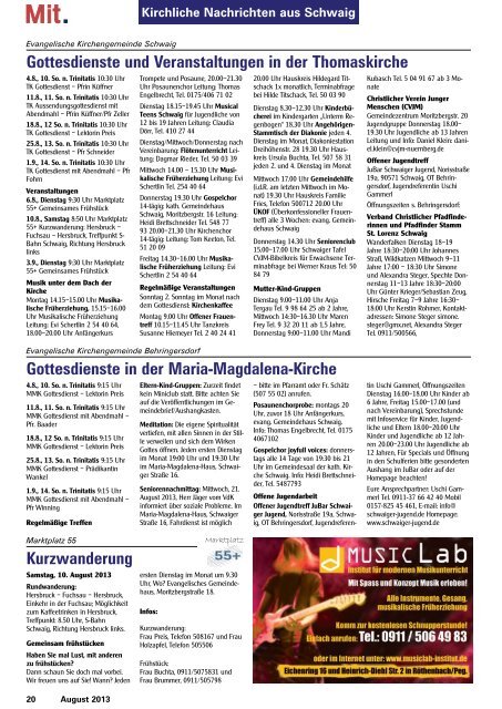 Der Veranstaltungskalender - Mitteilungsblatt