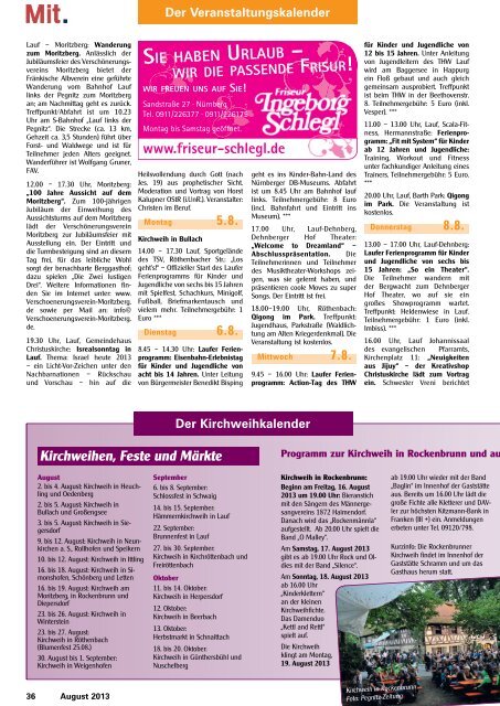 Der Veranstaltungskalender - Mitteilungsblatt