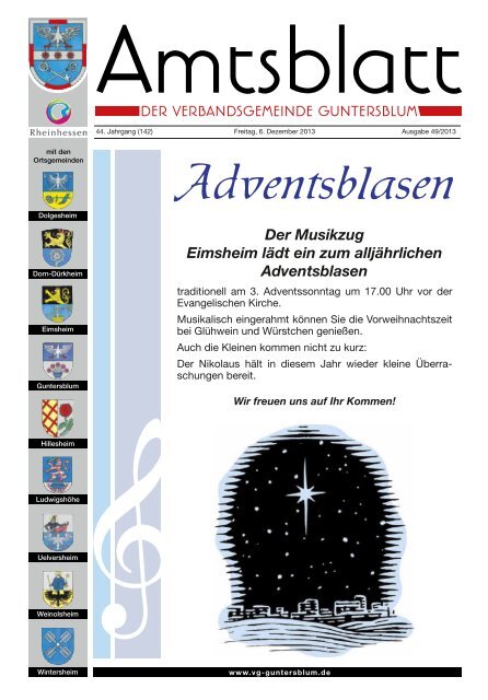 Adventsblasen - Verbandsgemeinde Guntersblum