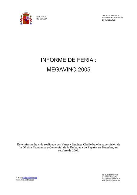 INFORME DE FERIA : MEGAVINO 2005 - Icex